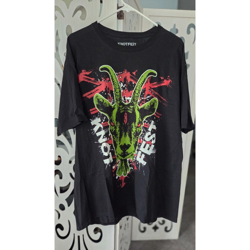 Slipknot Knotfest Roadshow 2022 Goat Graphic Band Tee XL Black Tour Shirt